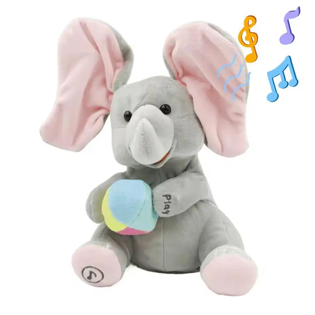 Hide-And-Seek Elephant Plush Toy Baby Interactive Singing Musical Toy For Soothing Children Head Up Training Toys Christmas Gift