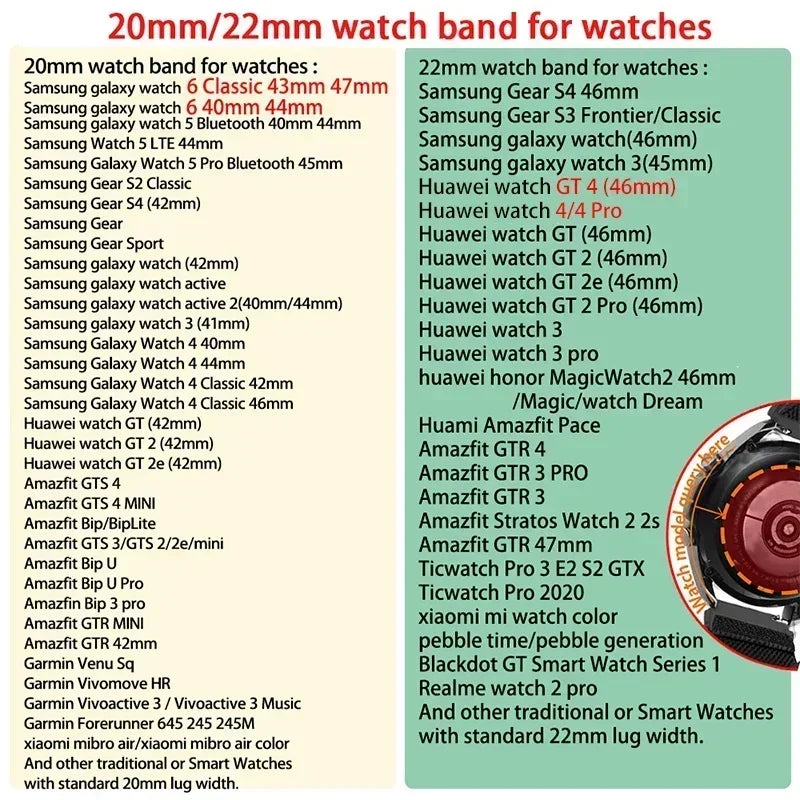 20mm 22mm Nylon Watch Strap For Huawei Watch GT 4 GT4 46mm Band Bracelet For Huawei Watch 4Pro GT3 GT2 GT 3 2 Pro 46mm Watchband