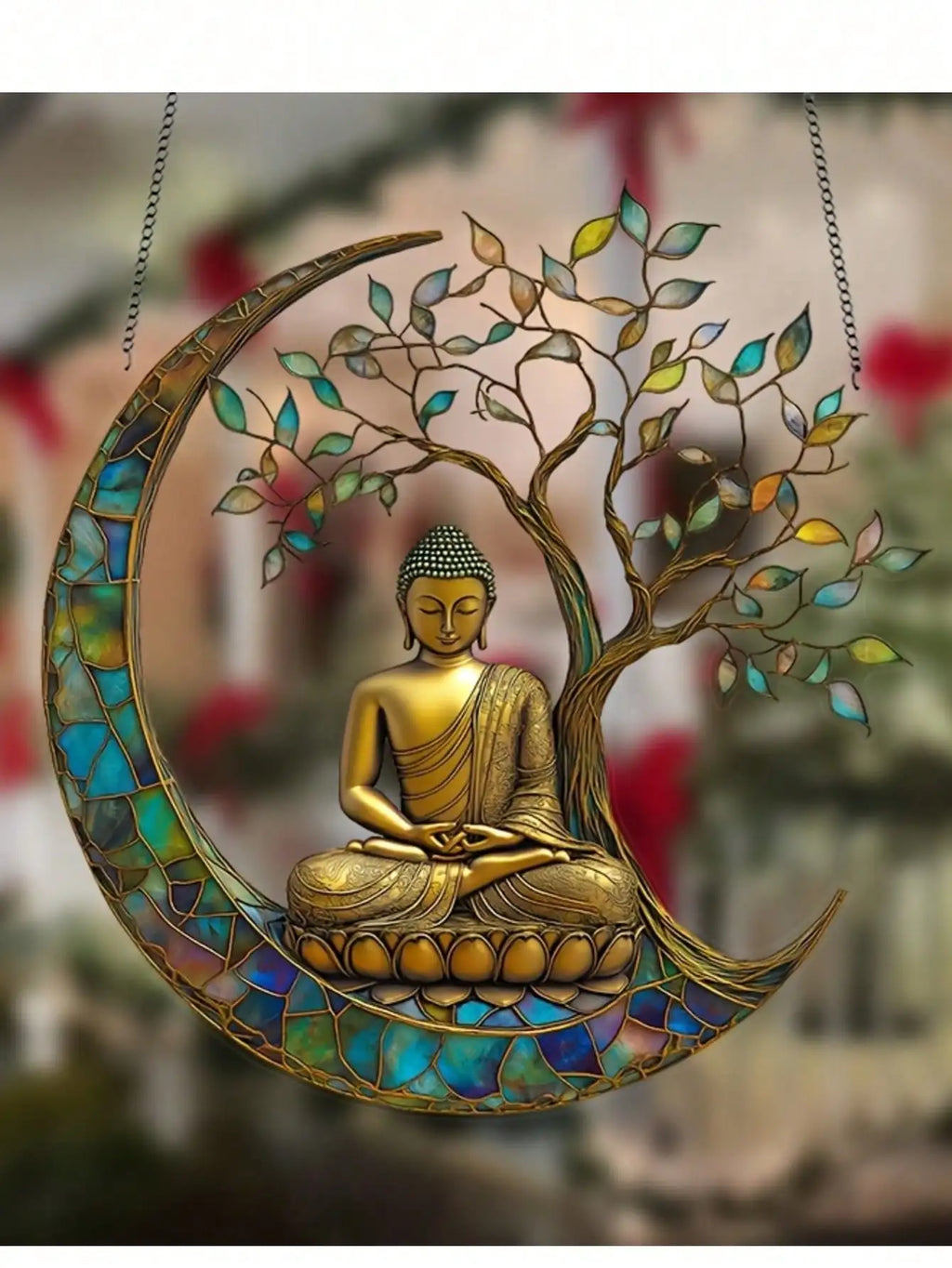 1PCS2D enchanting Buddha sun visor - dyed acrylic, perfect for home and garden decoration, religious spiritual gifts
