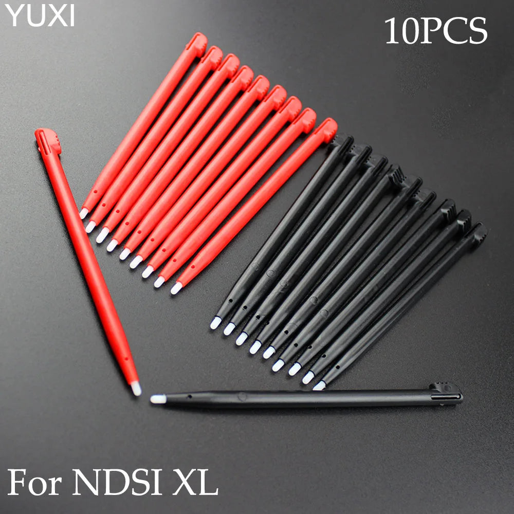 10Pcs For NDSi XL Stylus Touch Pens For DSi XL Black Red Plastic Screen Touch Pens Replacement Accessories