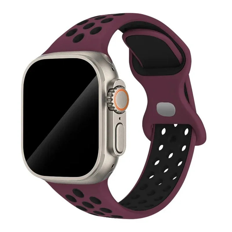 Original Sport Strap for Apple Watch Band 46mm 49mm 45mm 44mm 38 42mm Colored Particles Rubber Band IWatch Ultra 10 9 8 7 6 5 SE