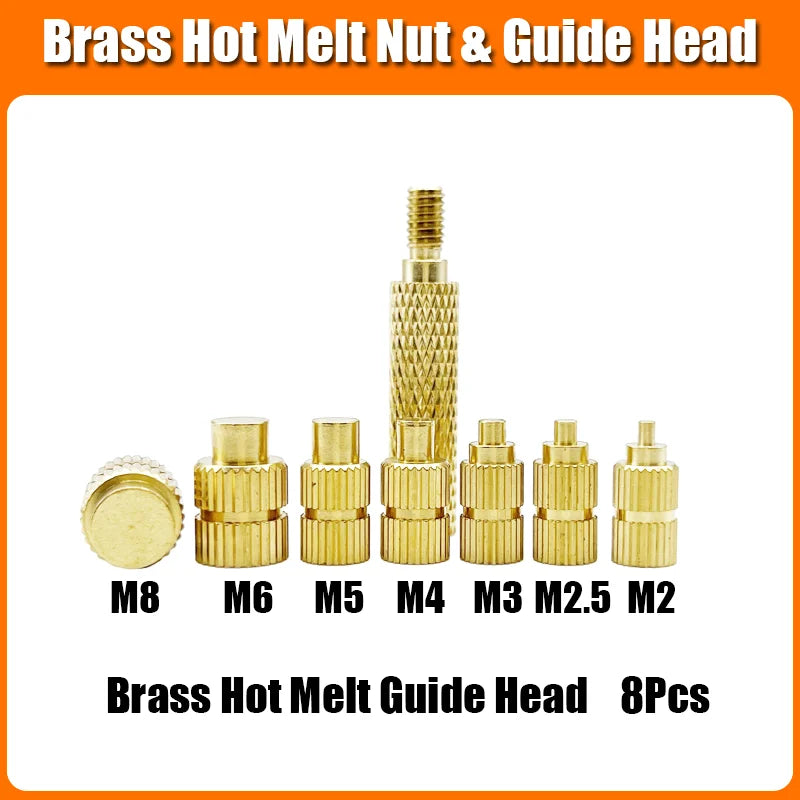 Brass Hot Melt Threaded Insert Nut Iron Tip 3D Printer Accessorie Heating Nut  Stainless Screw Bolt Insertnut Kit M2 M2.5 M3 M4