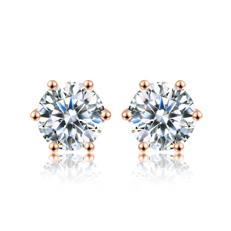 DW 0.1ct-2ct D Color Certified Moissanite Stud Earrings Lab Created Diamond 925 Sterling Silver Gold Plated Wedding Fine Jewelry