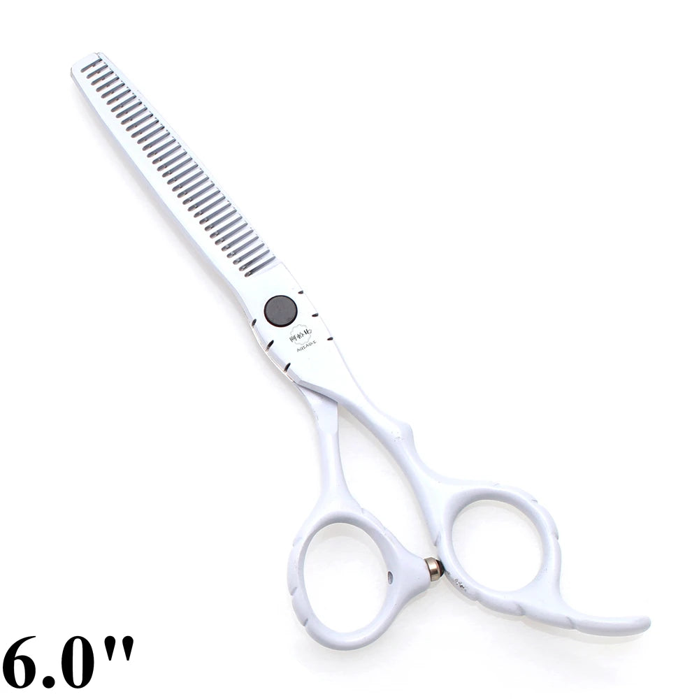 Professional Hairdressing Scissors 5.5" 6" AQIABI Japan Stainless Thinning Scissors Barber Shop Hair Cutting Scissors Red A1010