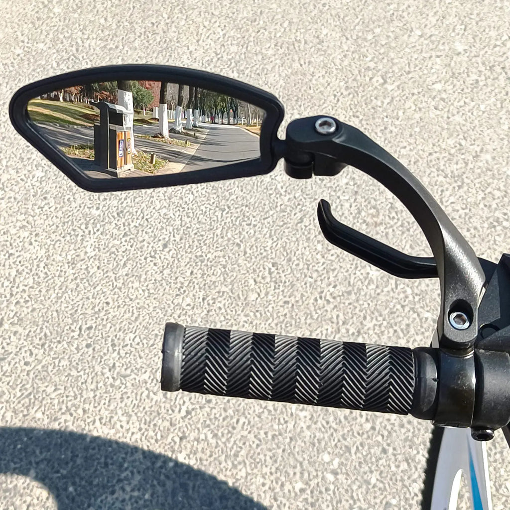 Adjustable Handlebar Bike Mirror, Shatterproof HD Glass Lens, Universal Fit Rearview Bicycle Mirrors, 360° Rotatable, Compatible