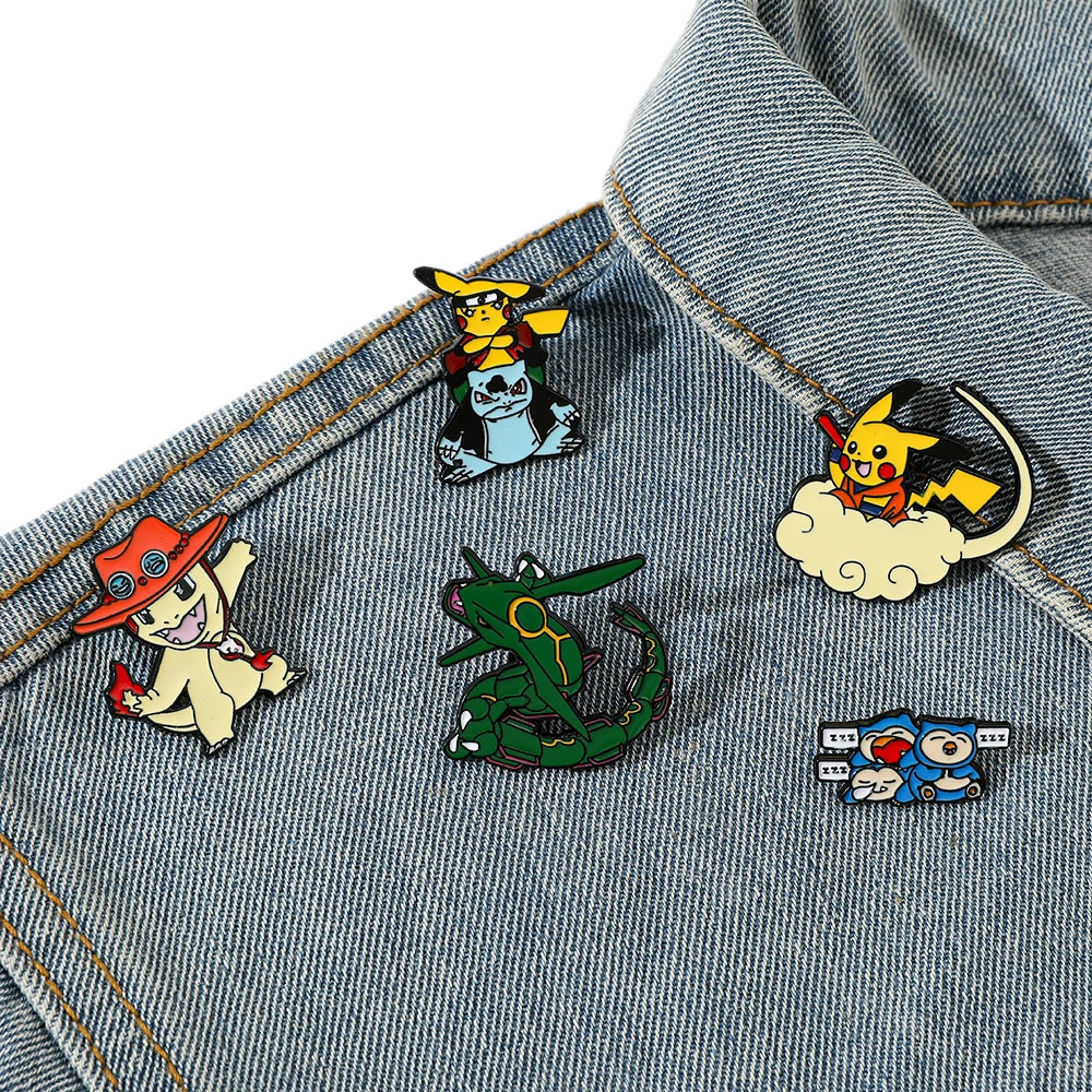 Pokemon Anime Enamel Lapel Pin - Japanese Cartoon Collectible Badge Cute Design Ideal Gift for Children Backpack Hat Collar Broo