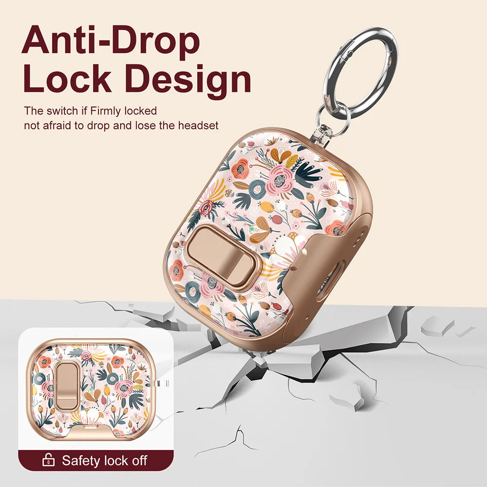 Flower Transparent Case For AirPods Pro 2 3 4 4th TPU Cover Anti-fall Headphone Coque For AirPods Pro 2 2nd Pro2 Cases With Hook
