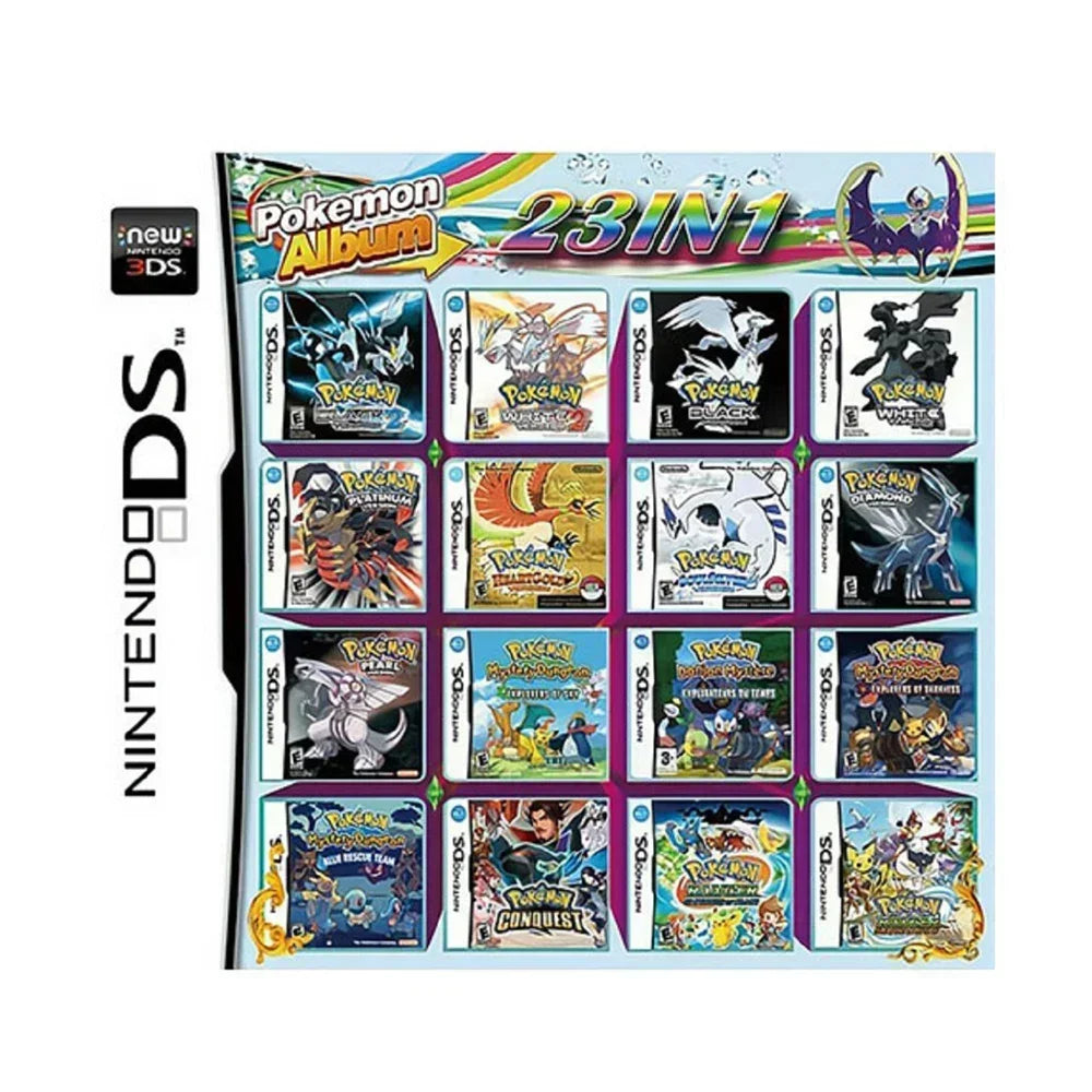 Pokemon DS NDS 3DS Game Card Simplex 486/489/500/520/5208/510/482/468 In1 Video Games Cartridge For NDS NDSL NDSi 3DS 2DS
