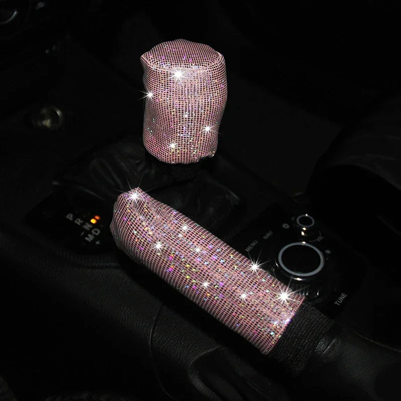 Car Universal 37/38cm Steering Wheel Cover Elastic Handle Cover Colorful Bronzing Diamond BlingBling Steering Wheel Accessories