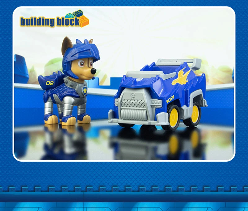 Genuine Paw Patrol PVC Cartoon Model Car 4-6cm Ryder Mashall Chase Rubble Skye Puppy Patrol Toys Figure Children Christmas Gifts
