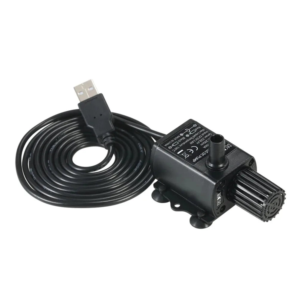 USB DC5V 4.8W Ultra-quiet Mini Brushless Water Pump Waterproof Submersible Fountain Aquarium Circulating 300L/H Lift 300cm