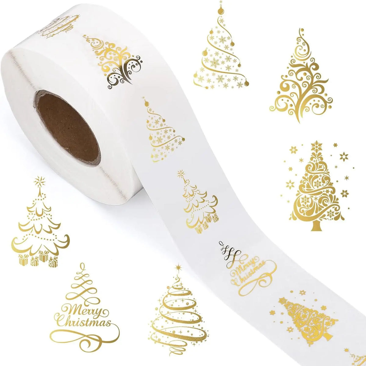 500pcs 1inch/2.5cm Clear Merry Christmas Stickers Presents Cards Tag Self Adhesive Seals Label Scrapbooking Stickers