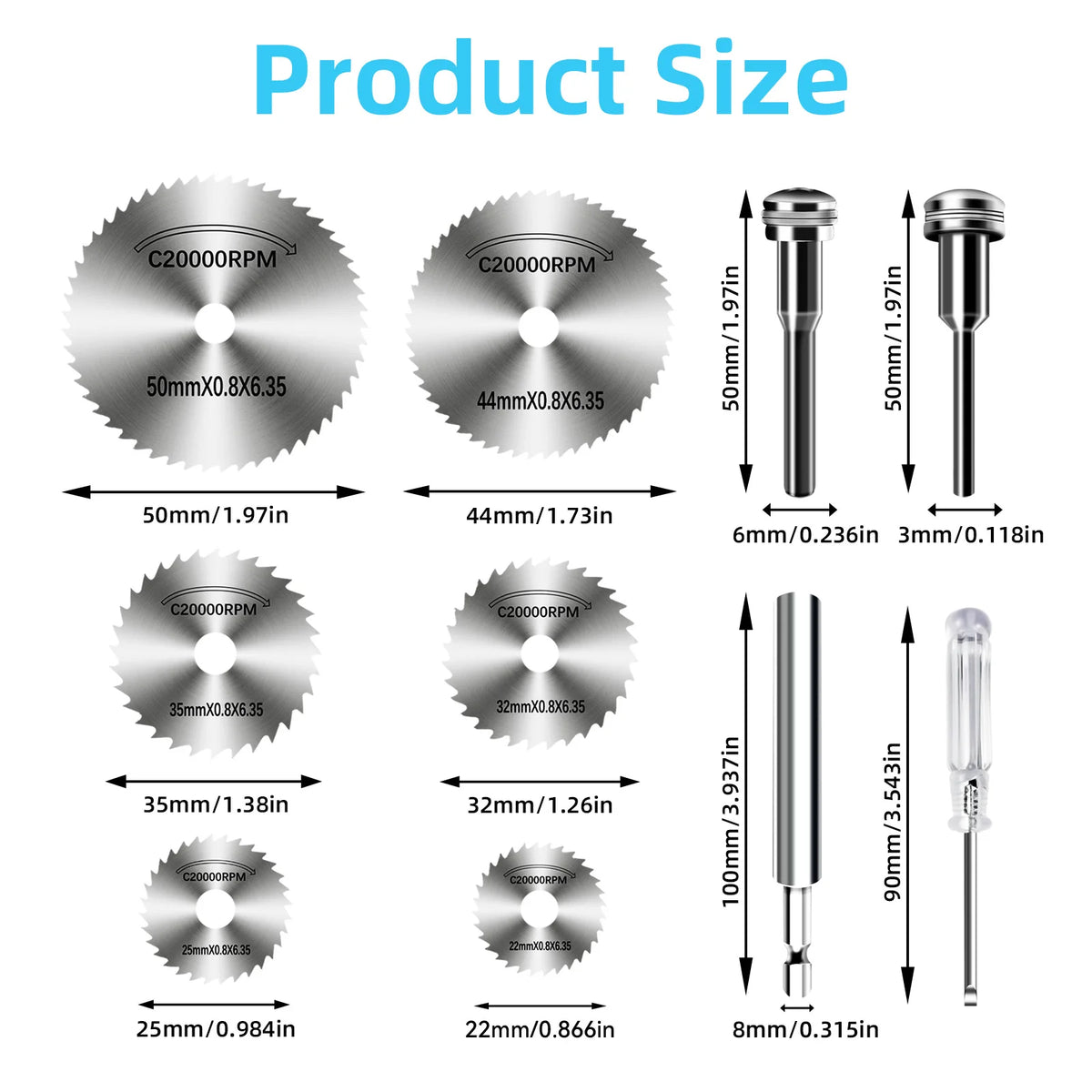 High-Speed Steel Saw Blades 10PCS, 1/4" Hex Shank Universal Fit for Grinders, Metal/Wood/Plastic Cutting Discs, Durable Rotary T