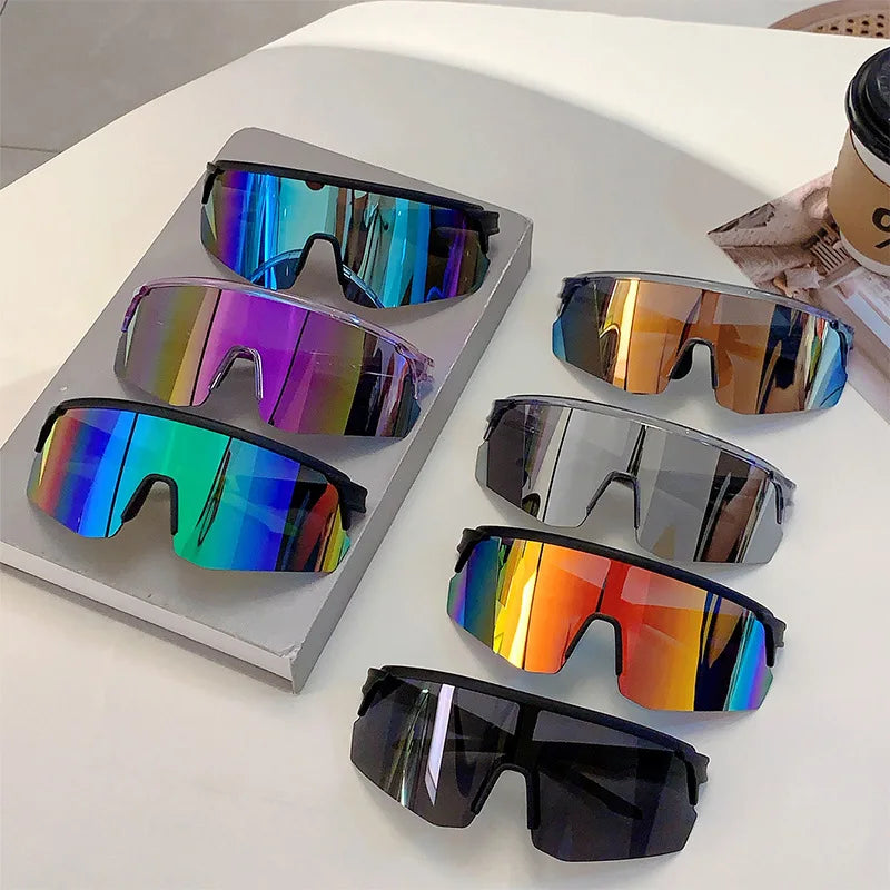 Oversized Fashion Cycling Sunglasses Anti Wind Flash Coating Protective Glasses UV400
