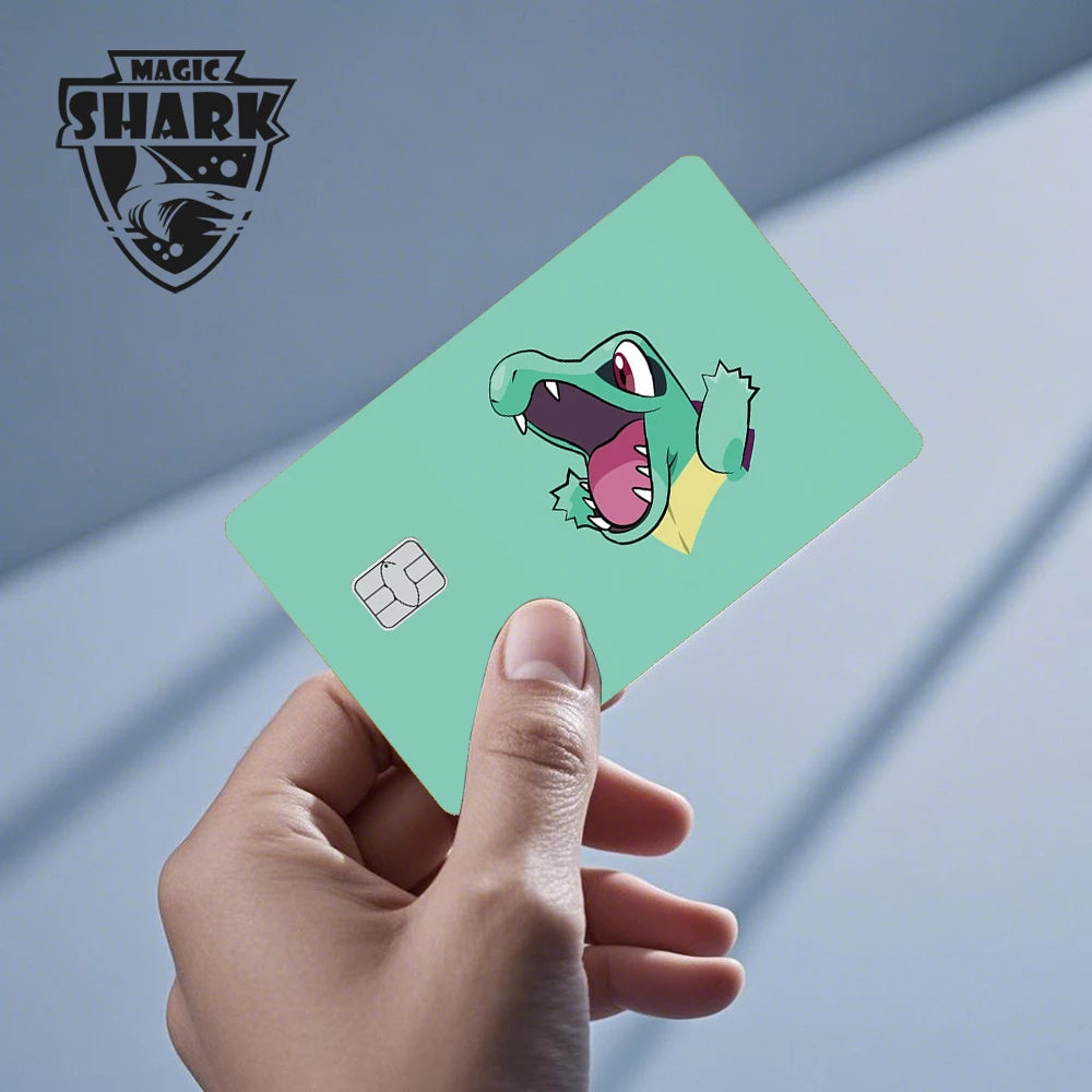 Maigc Shark Cute Pokemons Mewtwo Eevee Pikachu Gengar Sticker Film Cover for Debit Credit Card No Fade