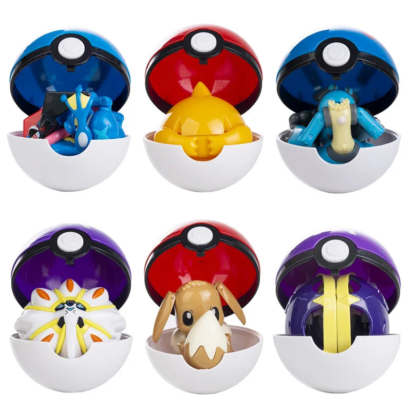 About Pokemon Anime Figure Charizard Pikachu Gyarados  Pocket Monster Figure Pokeball Action Deformation Toy Model Gift
