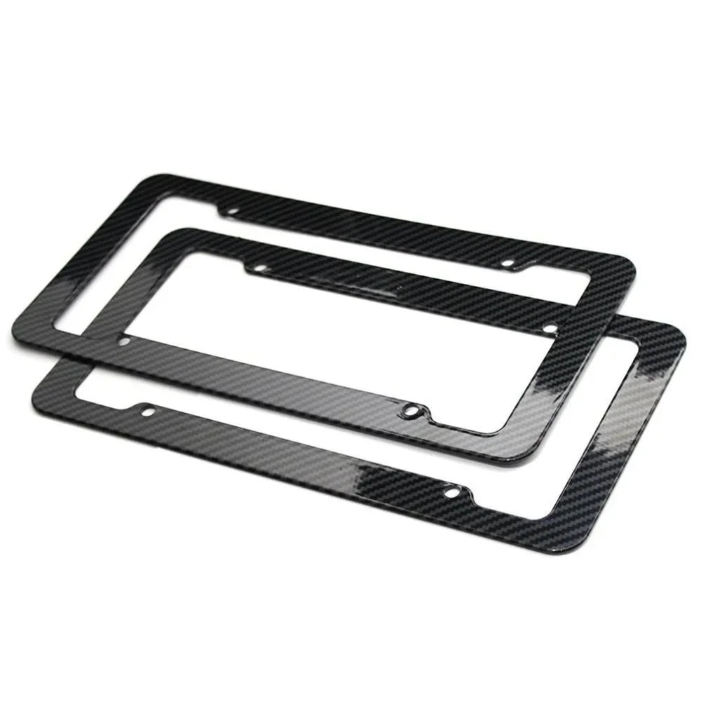 NEW Universal 30*15CM 1/2pcs License Plate Frame Carbon pattern Plastic License Plate Frame Bracket with Standard Screw Kits