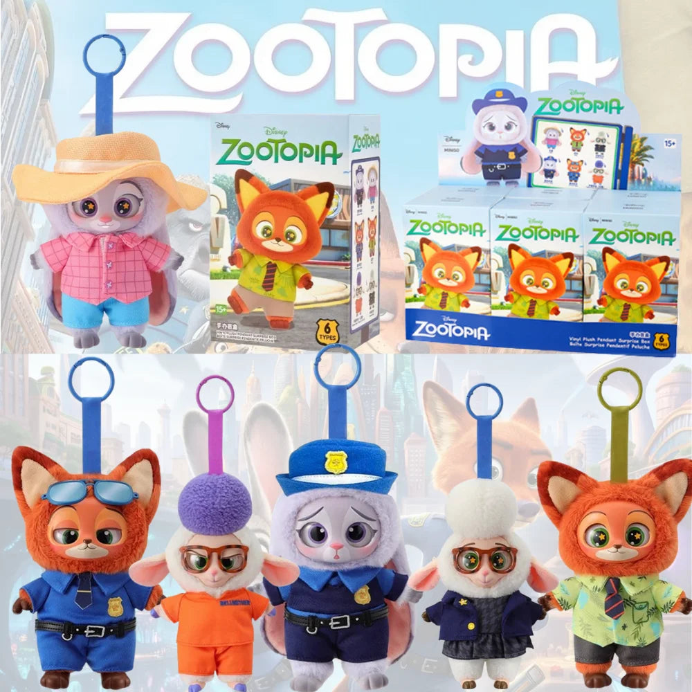 High Quality Zootopia Series Blind Box Judy Nick Vinyl Plush Cartoon Character Pendant Trendy Toys Box Birthday Gifts for Kids