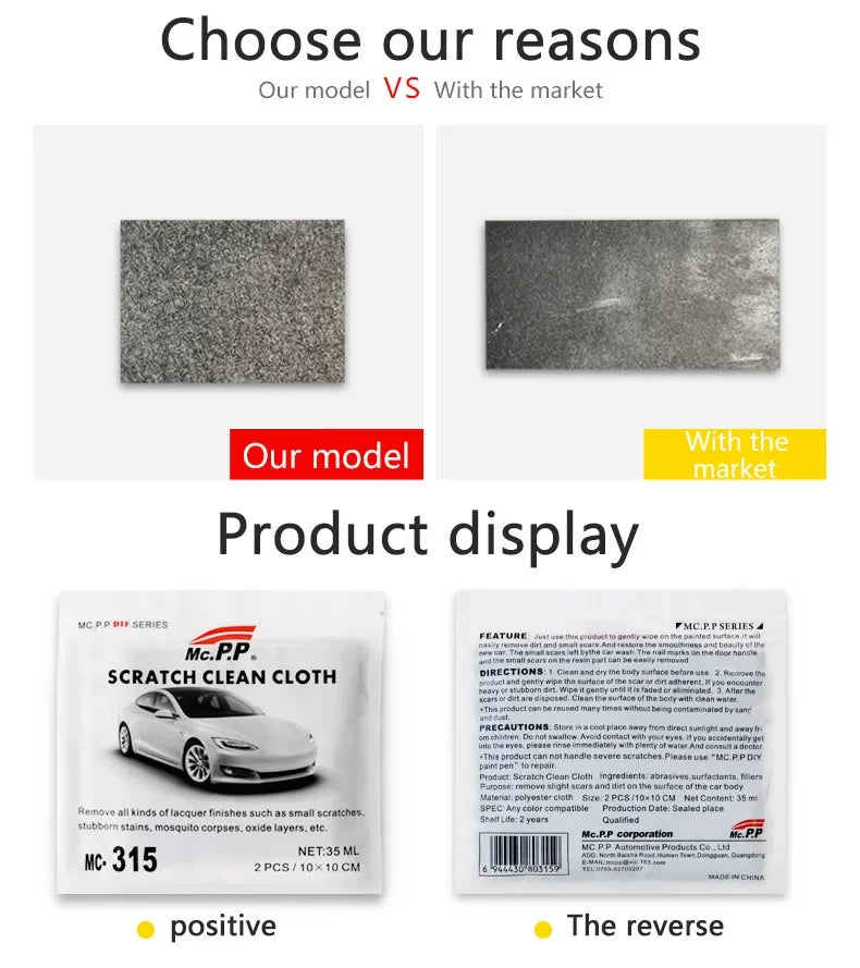 Upgraded Nano Magic Scratch Remover Cloth Multipurpose Car Paint Scratch Repair Cloth Shine Restore