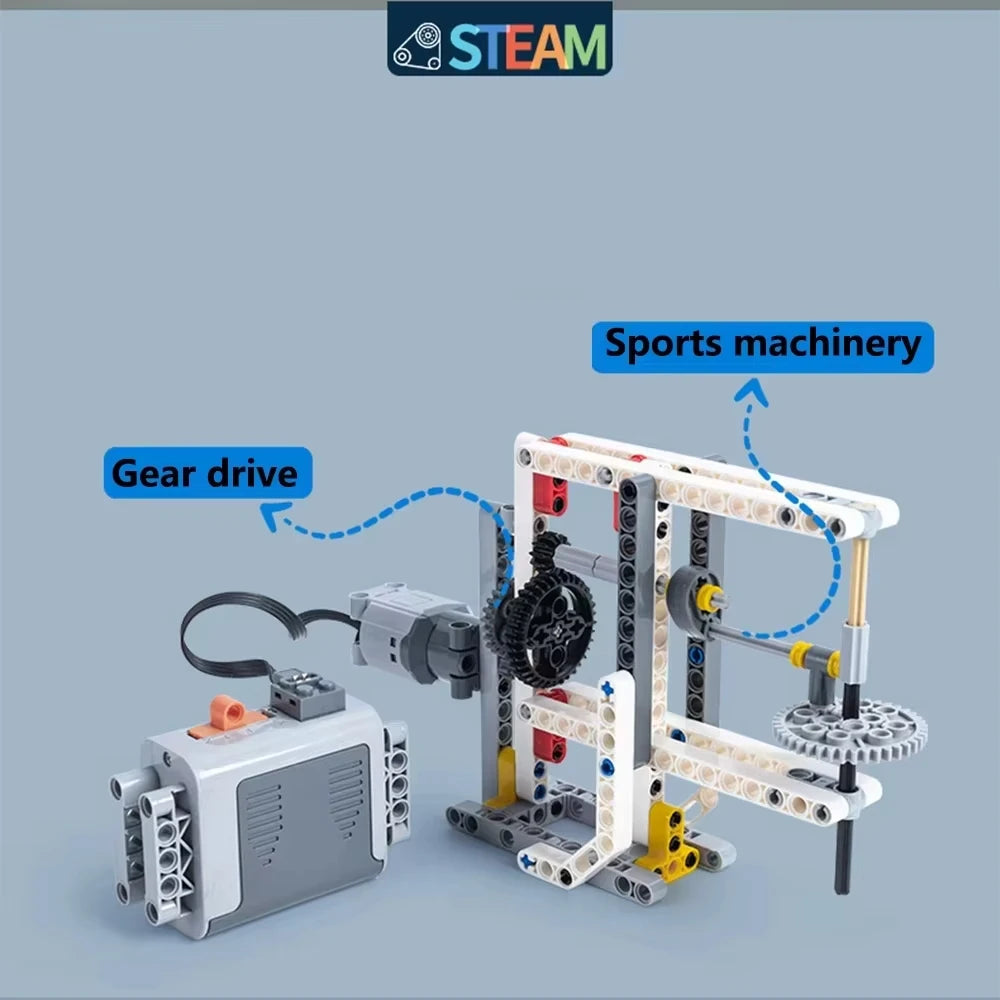 [Motor+Battery Box] 9686 Technology Building Block Set Gear Transmission Principle Model Children's Puzzle Toy Building Blocks