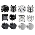 Crystal Strong Magnetic Ear Stud Clip Earrings for Men and Women Punk Round Zircon Magnet Earrings Non Piercing Jewelry