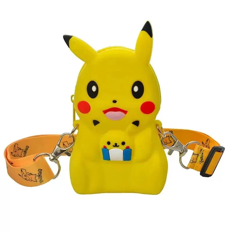 Pokemon Pikachu Lovely Fashion Bag Princess Small Storage Silicone Purse Messenger Cartoon Figures Model Toy Children's Gift Bag