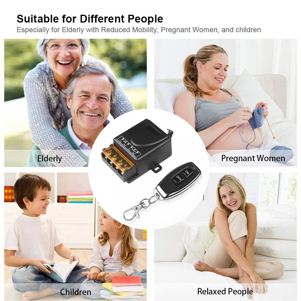 433Mhz Wireless Remote Control Switch AC 110V 220V 10A Relay 1CH Receiver Controller and 2 botton RF433 Mhz Transmitter