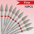 10pcs/set 3mm Cone Diamond Cuticle Bit Manicure Drills Nails Accessories Tools