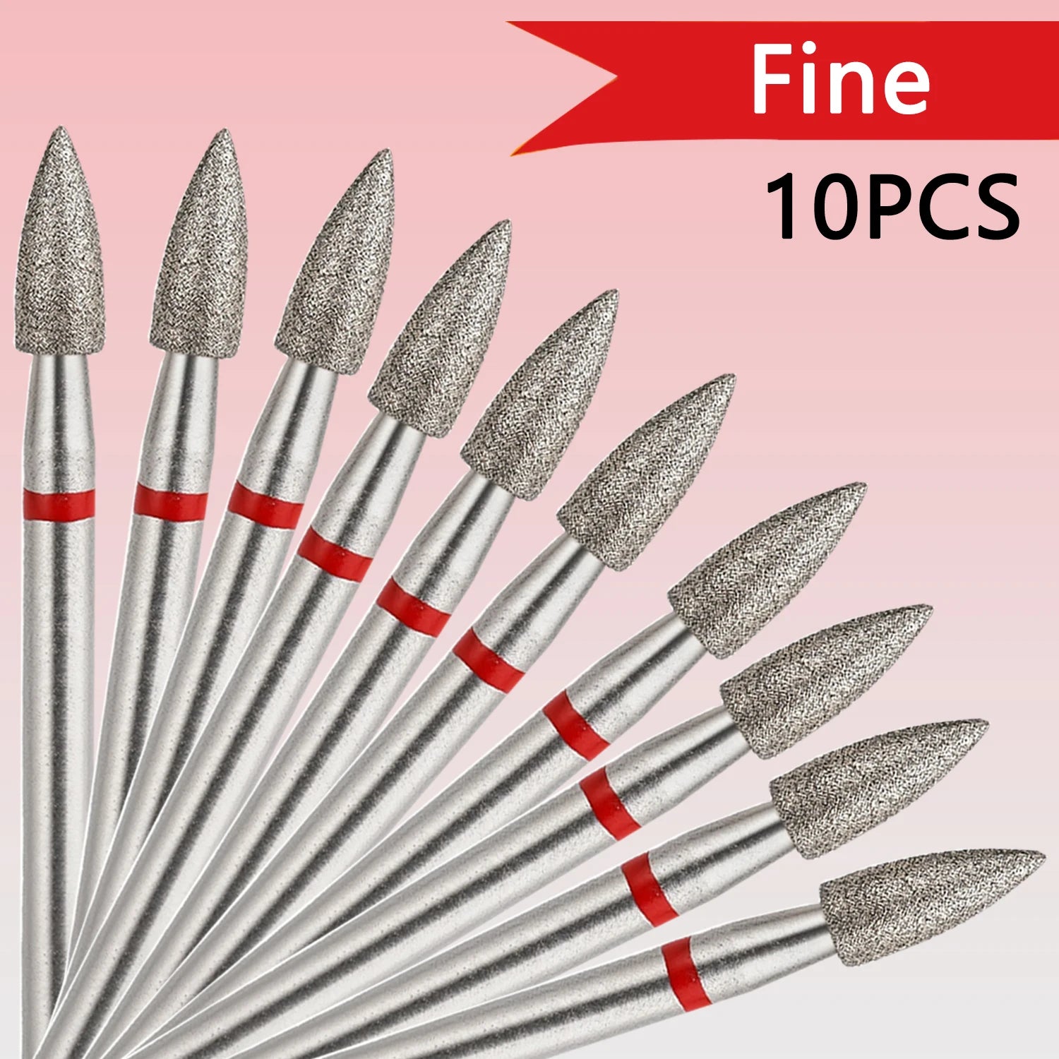 10pcs/set 3mm Cone Diamond Cuticle Bit Manicure Drills Nails Accessories Tools