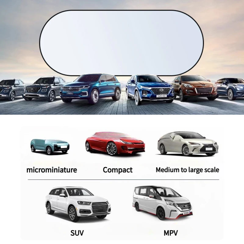 UV-Reflective Car Sun Shade Cover Rear Windshield Sun Protection Sunshade Heat-Isolation Car Privacy Curtains Foldable Storage