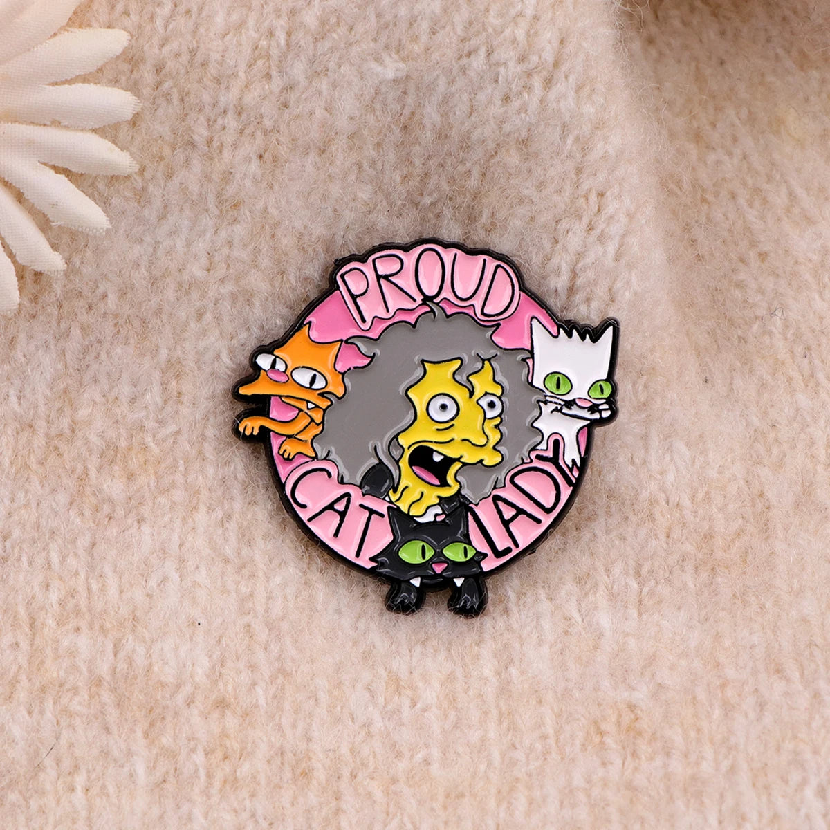 Cat Lady Enamel Pin Badges on Backpack Women's Brooches Hat Collar Lapel Pins Cartoon Jewelry Cosplay Accessories Toys Gifts