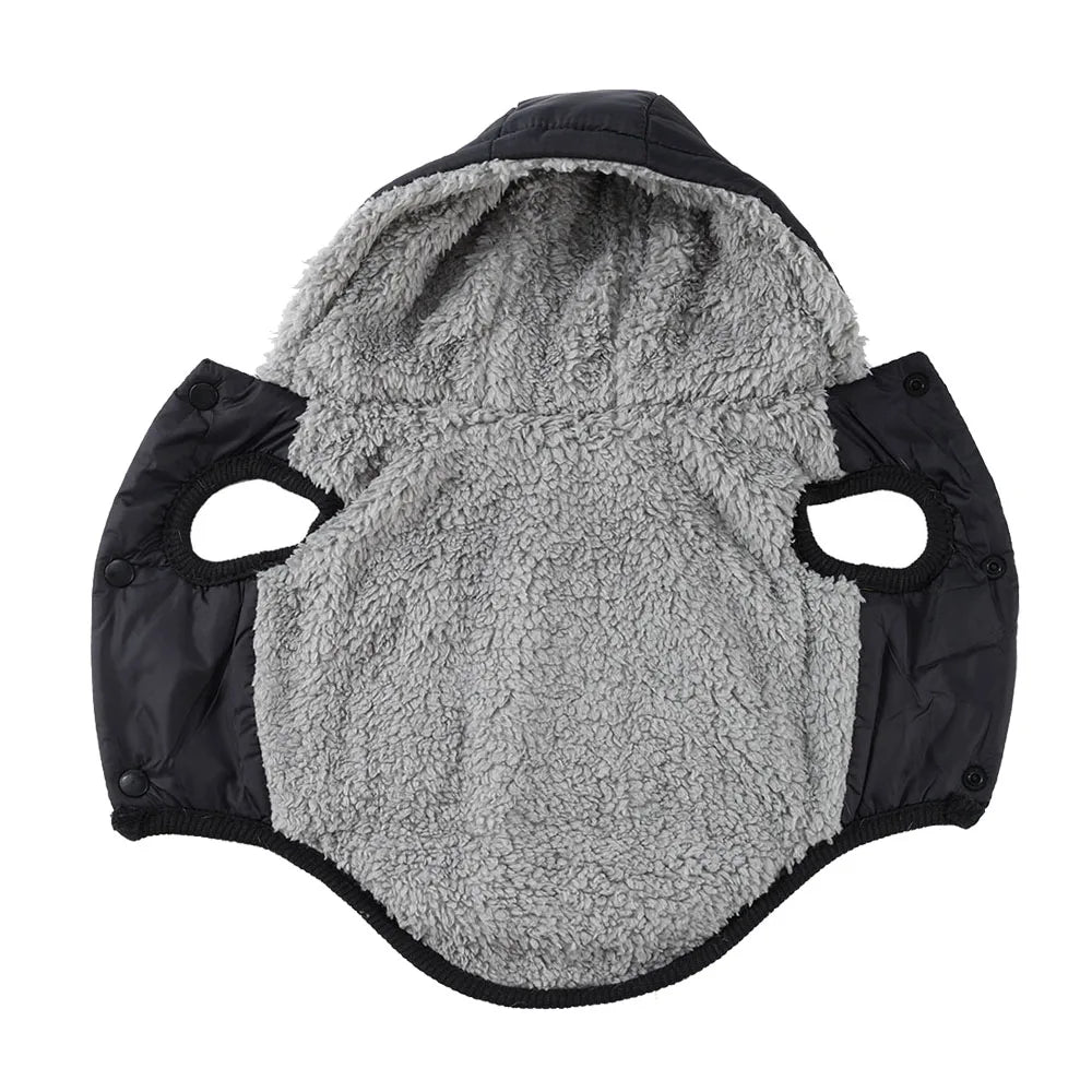 Warm Fleece Dog Coat Hoodie For Small Medium Dogs Winter Puppy Clothes Jacket With D-ring Thick Cozy Pug Dachshund Parka Costume