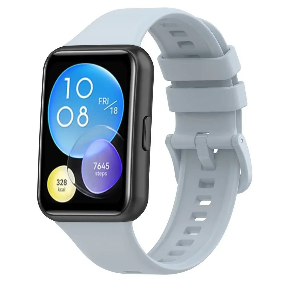Silicone Strap For Huawei Watch Fit 2 Watch Band Bracelet Replacement Accessories + Transparent TPU Protective Case