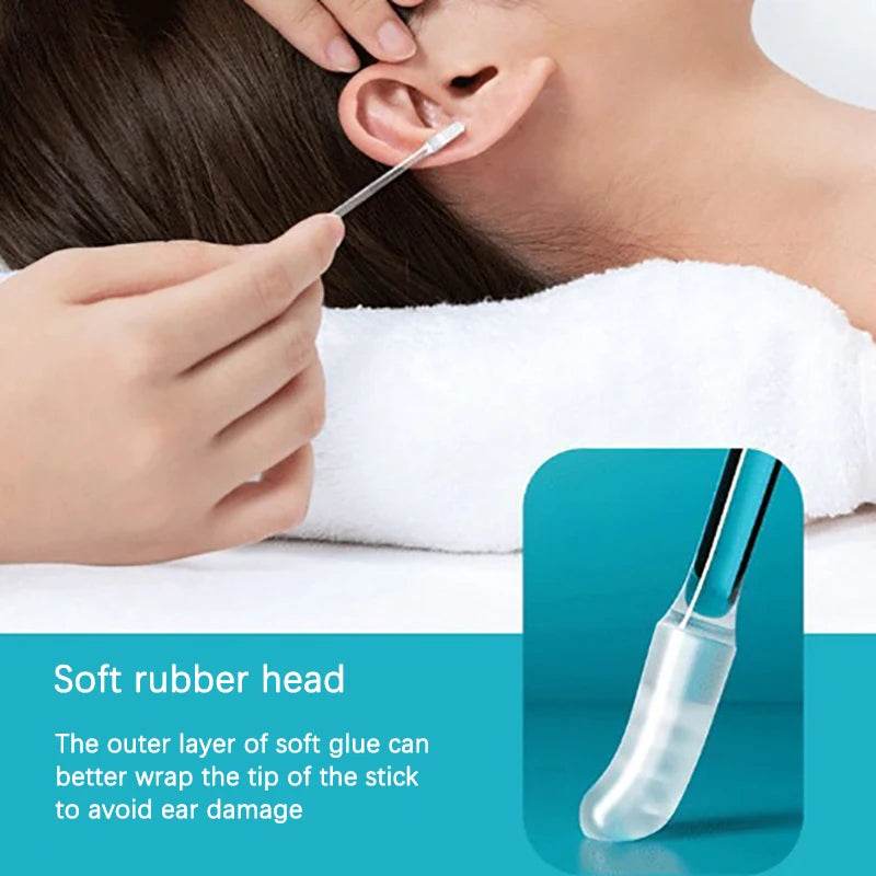24Pcs Disposable Silicone EarWax Remover sticky ear pick For Kids Olders Adult S/L Ear Cleaner Reusable Adhesive Earpick