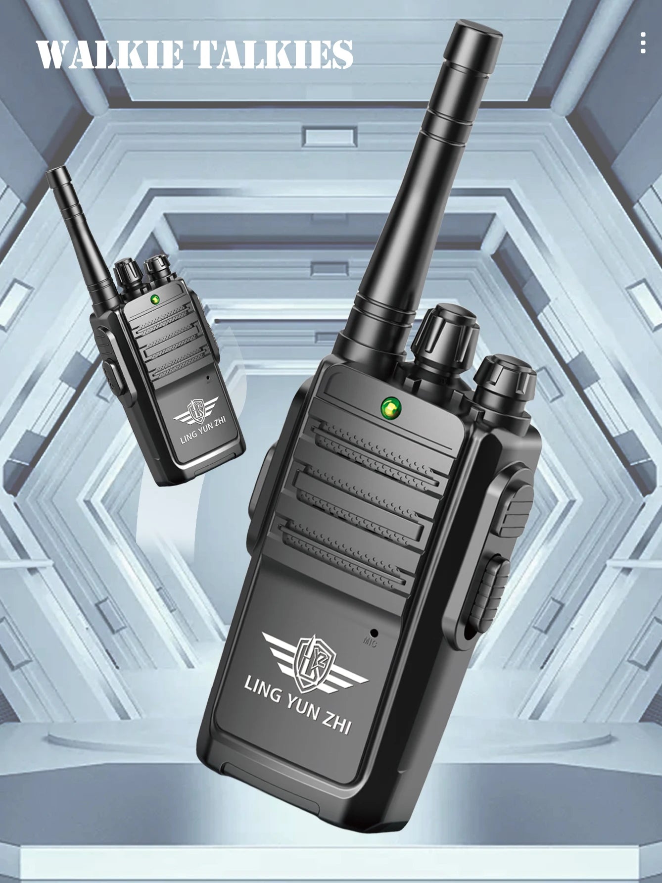 2Pcs Walkie Talkie Toys, Mini Interphone Digital Sound Indoor and Outdoor Communication Game Not Include Battery Gifts for boys
