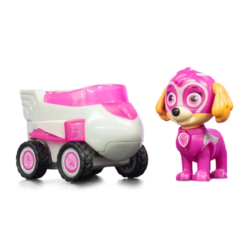 Genuine Paw Patrol PVC Cartoon Model Car 4-6cm Ryder Mashall Chase Rubble Skye Puppy Patrol Toys Figure Children Christmas Gifts