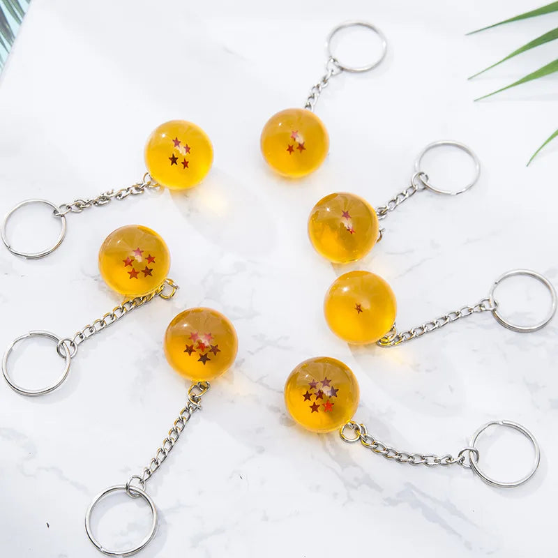 2.7cm 7PCS/set Anime Son Goku Shenron Dragonball Crystal Ball Resin Action Figure Model Toy Kids GIft Keychain