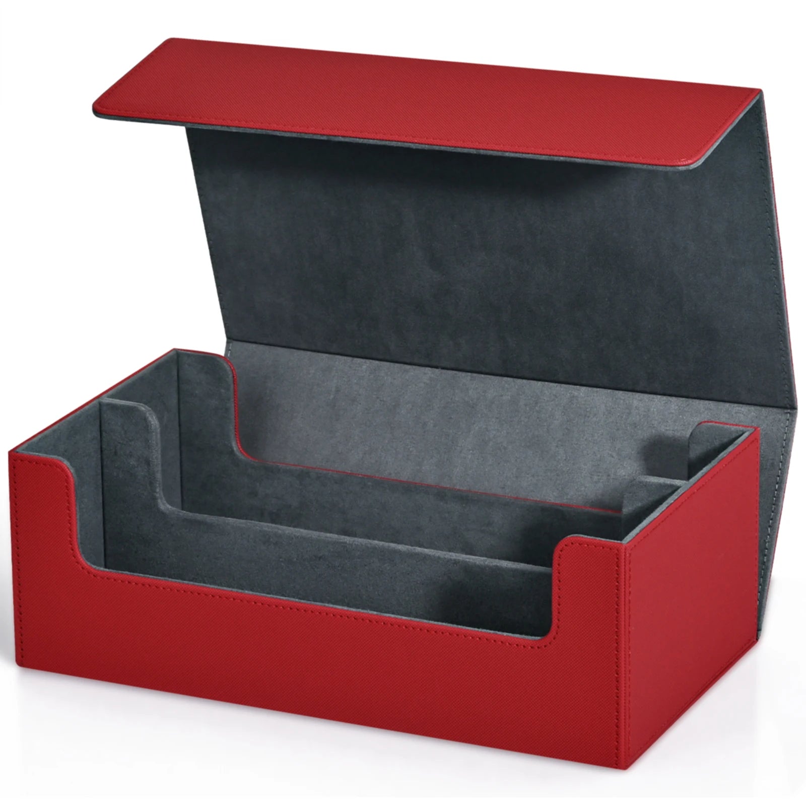 Card Storage Box, Card Deck Case Holds 1200+ Single Sleeved Cards, Strong Magnetic PU Leather Card boxes for TCG