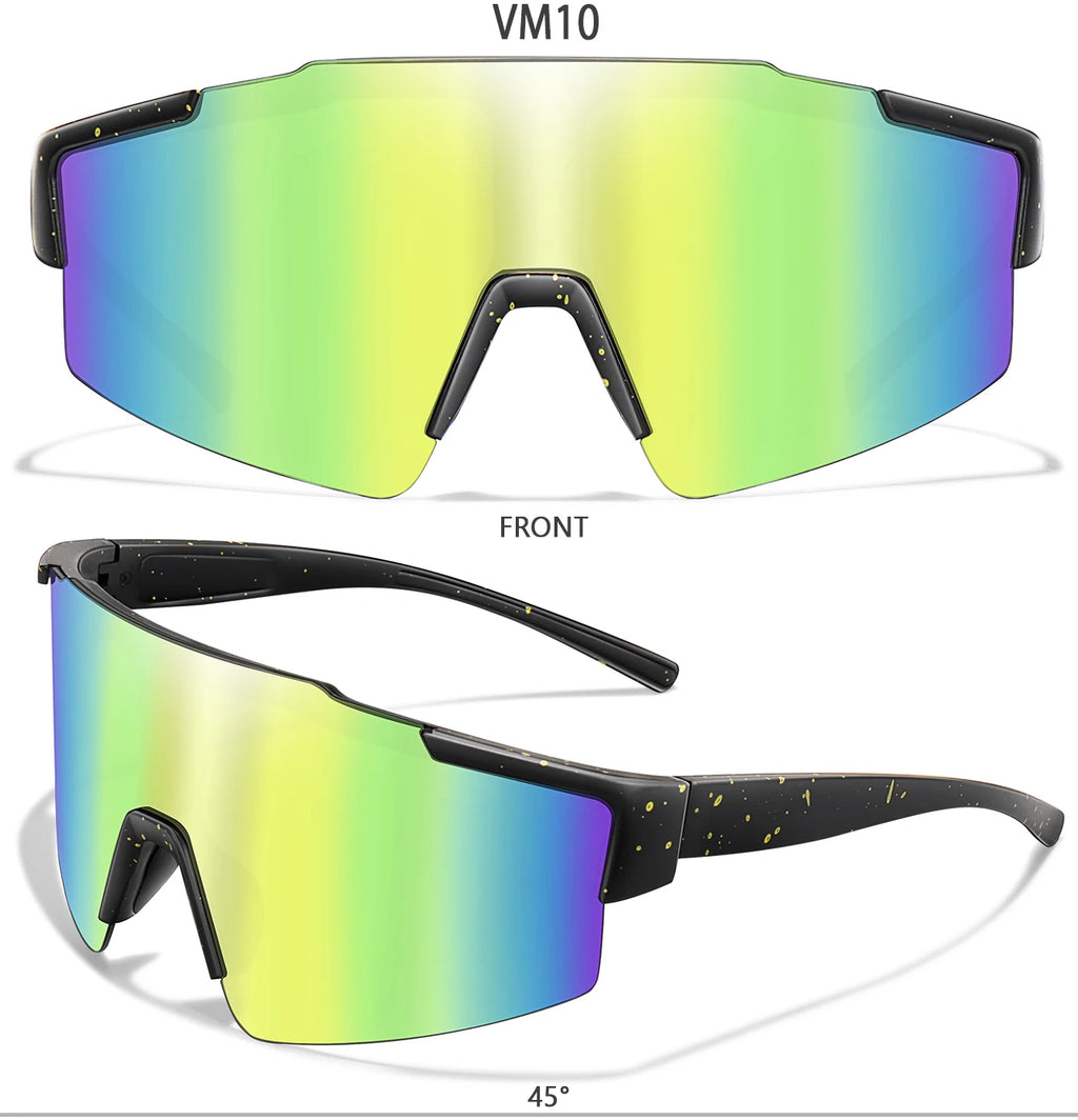 LOISRUBY Band New Style Cycling Sunglasses Sports Bike Glasses Men Women Mtb Bicycle Eyewear Large Windproof Eyewear UV400