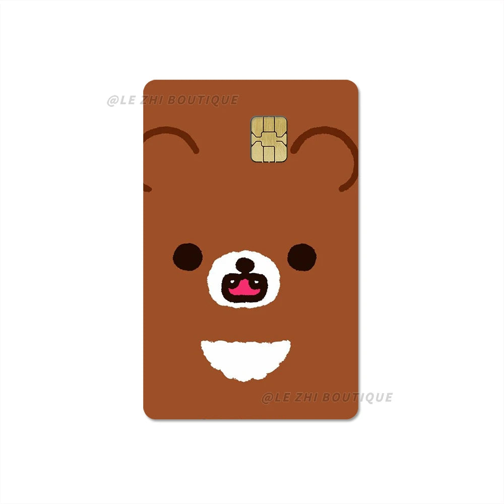 Japan Anime Cute Cartoon Bear Credit Debit Card Sticker Kawaii Bus Pass Diy Waterproof Small Chip Film Sticker Decoration