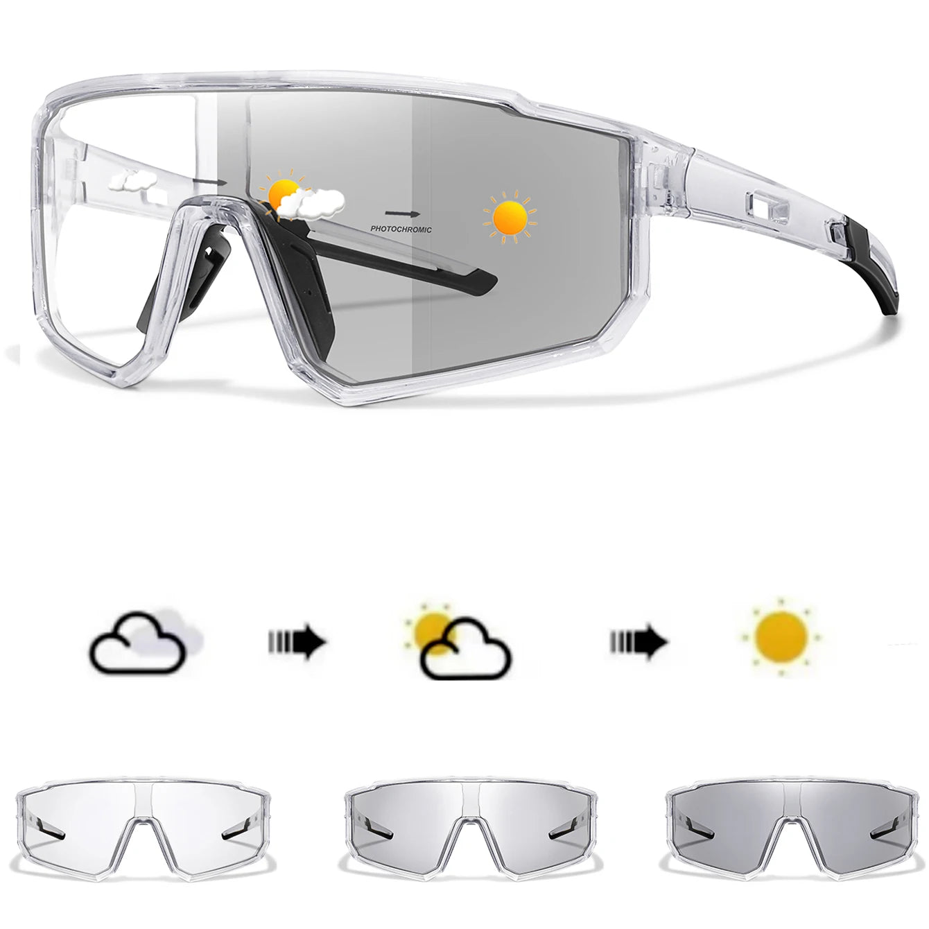 New Style Brand Photochromic Eyewear Men Women Bicycle MTB Bike Running Fishing Cycling Glasses Comfortable Windproof Goggles