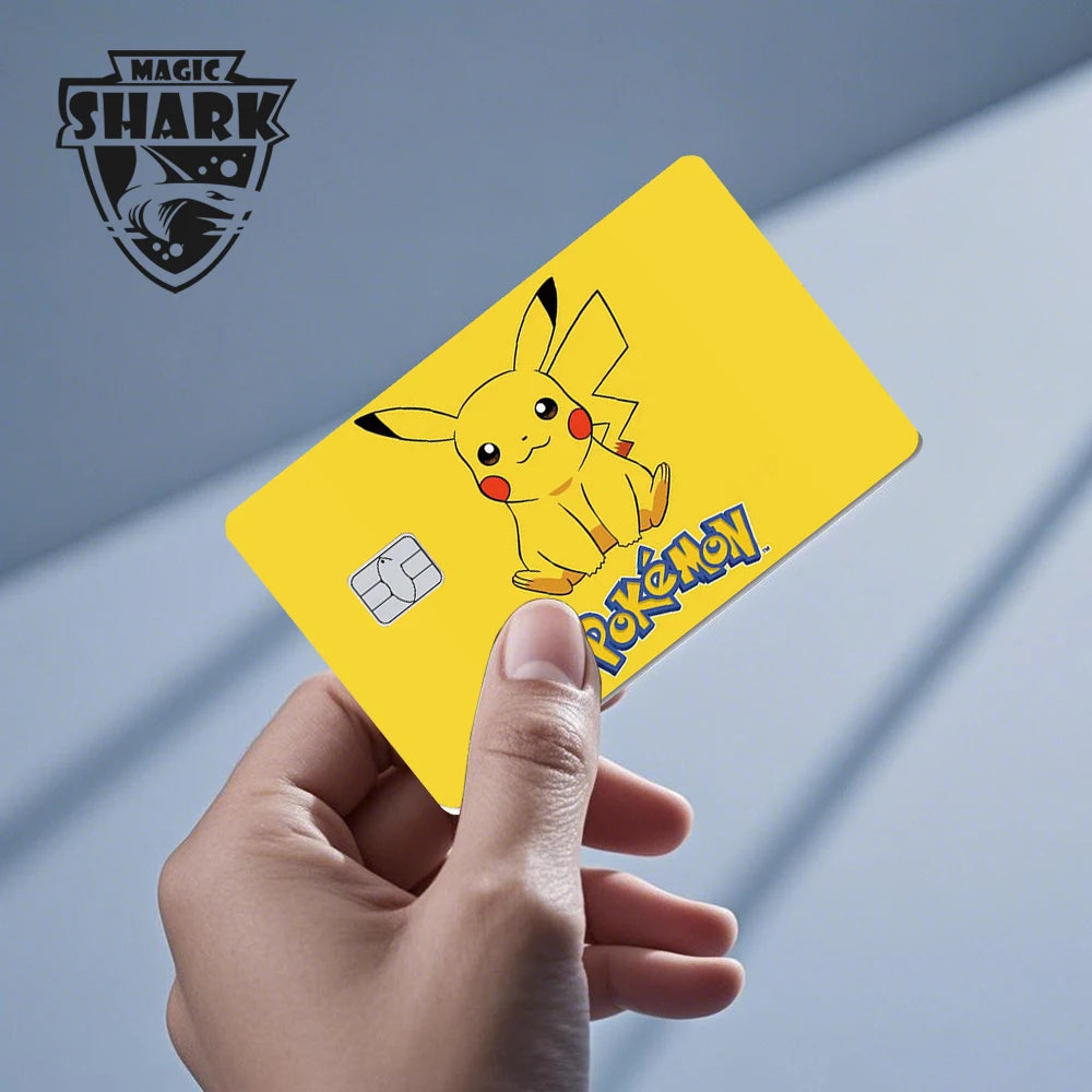 Maigc Shark Cute Pokemons Mewtwo Eevee Pikachu Gengar Sticker Film Cover for Debit Credit Card No Fade