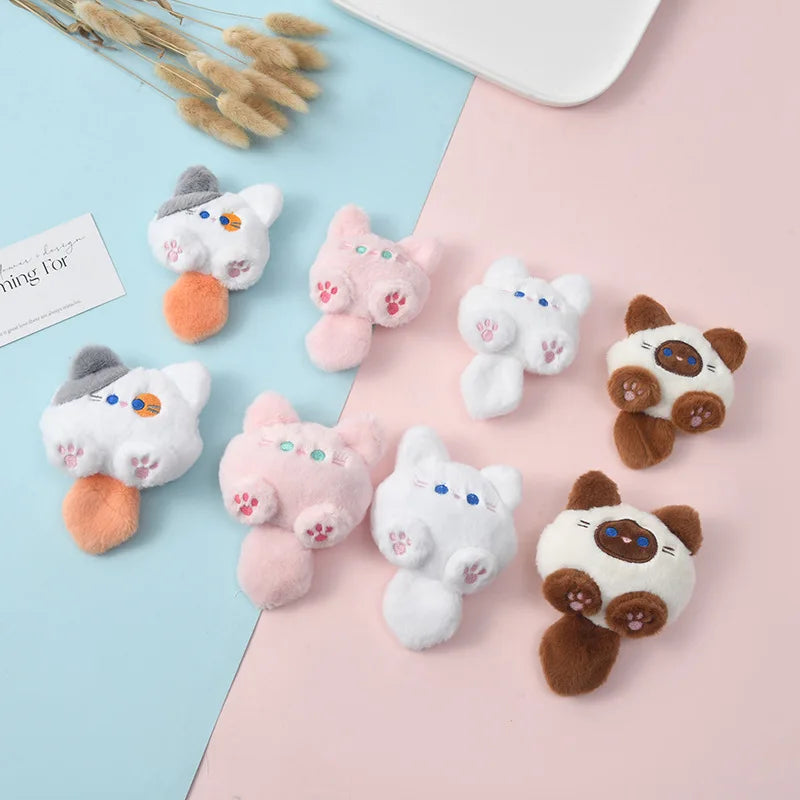 New Squeaky Kitten Plush Doll Bag Hanging Cute Cartoon Diy Cat Brooch Gold Key Chain Four Optional Birthday Gifts For Children