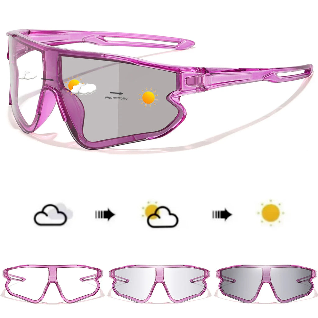 New Style Brand Photochromic Eyewear Men Women Bicycle MTB Bike Running Fishing Cycling Glasses Comfortable Windproof Goggles