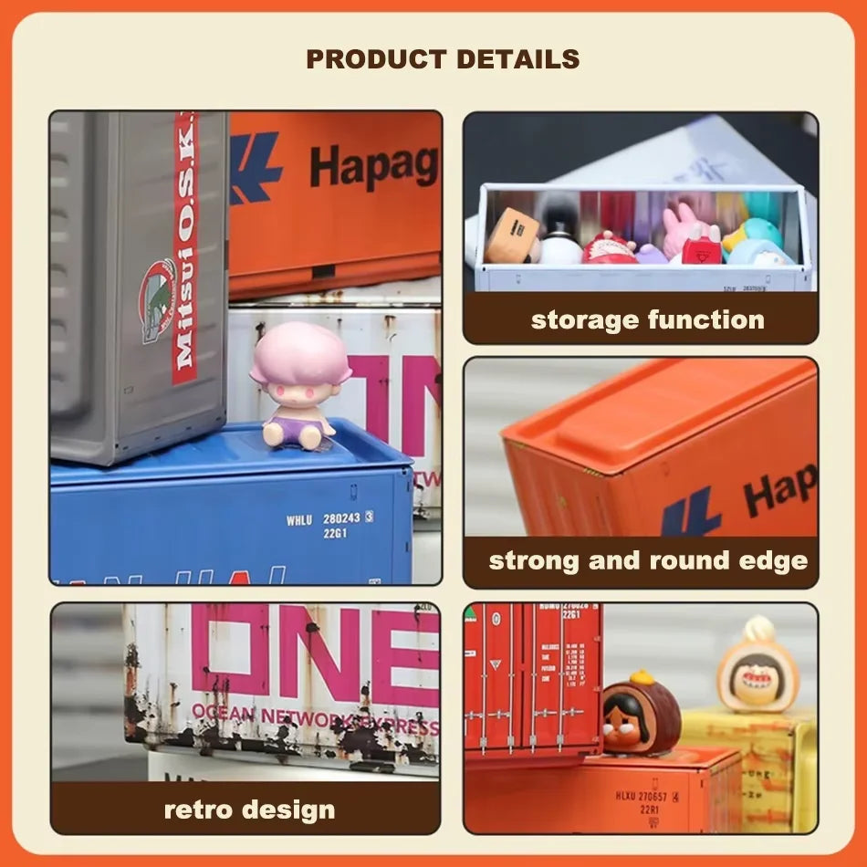Miniature Storage Display Box Desktop Mini Container Model Mini Iron Storage Box Creative Decoration Collect Small Items Gifts