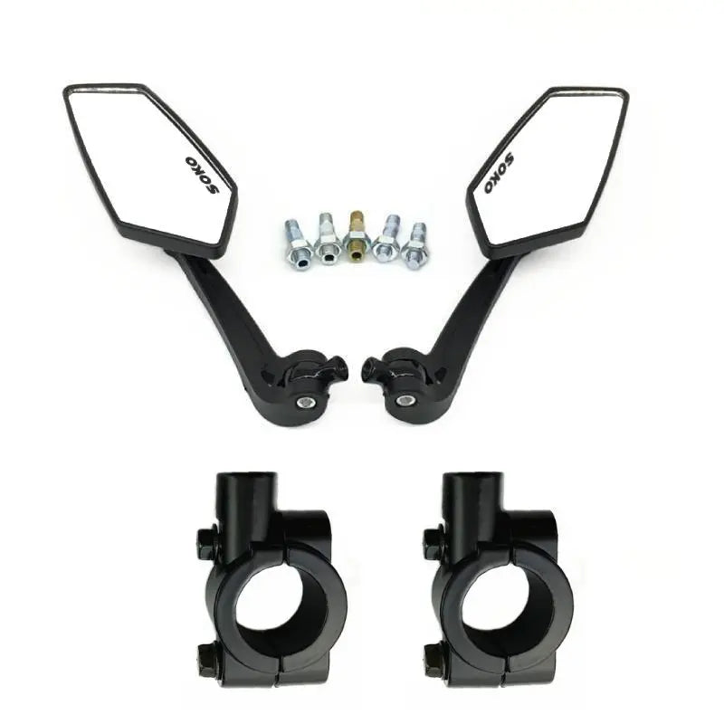 Universal Bike Handlebar Mirrors Motorcycle Rear View Mirror HD Wide Angle & 360° Rotating Back Sight Rearview Motorcycle Mirror