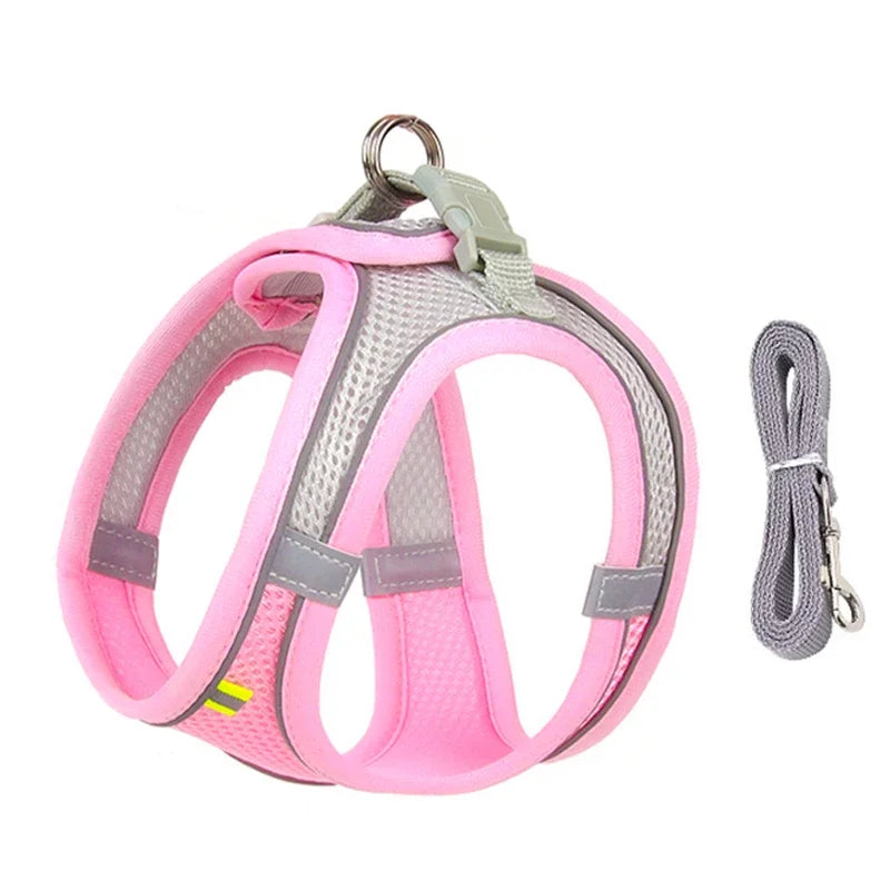 Puppy Harness Set Dog Accessories Adjustable Puppy and Cat Harness Vest French Bulldog Chihuahua Small Dog Collar Pet Leash Dogs