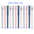 12pcs Animals Panda Erasable Gel Pen 0.5mm Blue Black Erasable Pen Refills Rods Washable Handle School Supplies Stationery