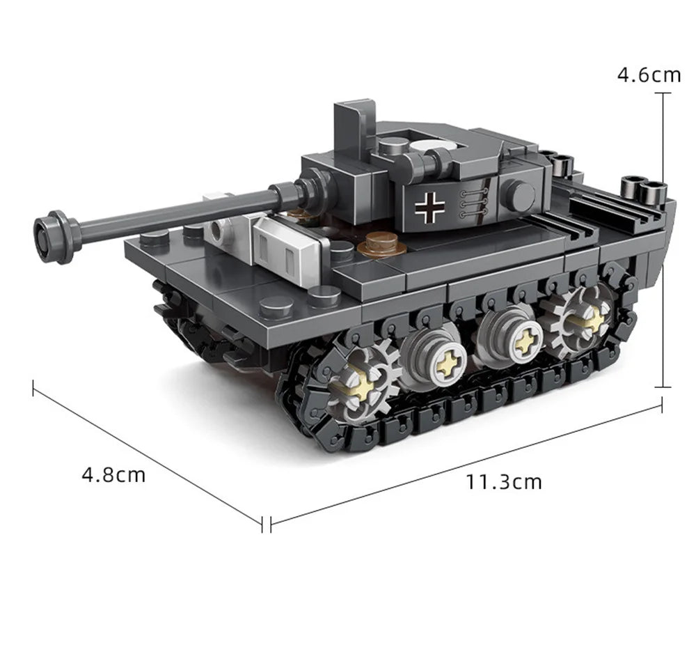 World War 2 WW2 Army Military Soldiers SAWT Soldiers The King Tiger Heavy Tank DIY Model Building Blocks Bricks Children'S Toys