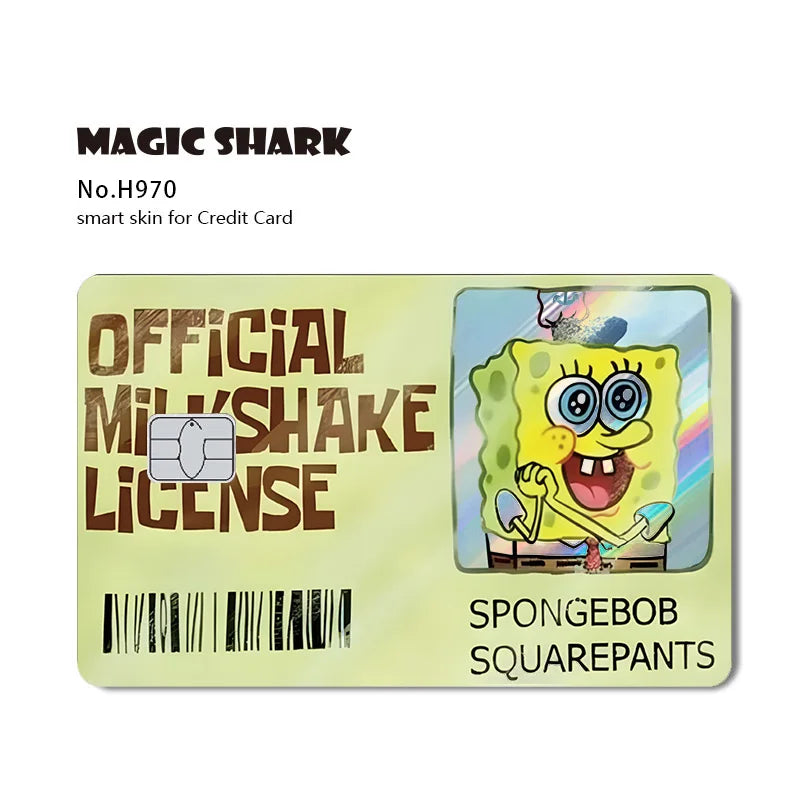 Magic Shark 2026 New Arrival Funny Cute Cartoon Holographic Sticker Laser Film Shinny Skin for Debit Credit Bank Card